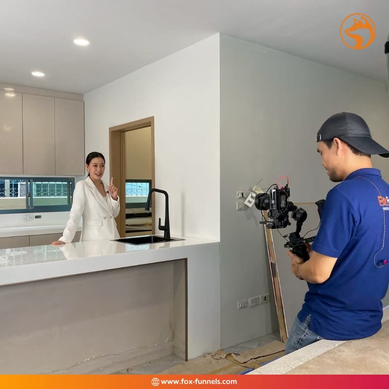 Fox Funnels team on a client shoot