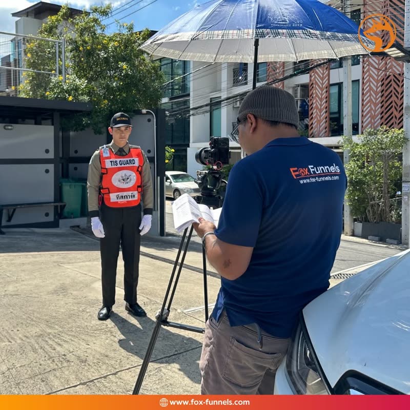 Fox Funnels team on a client shoot