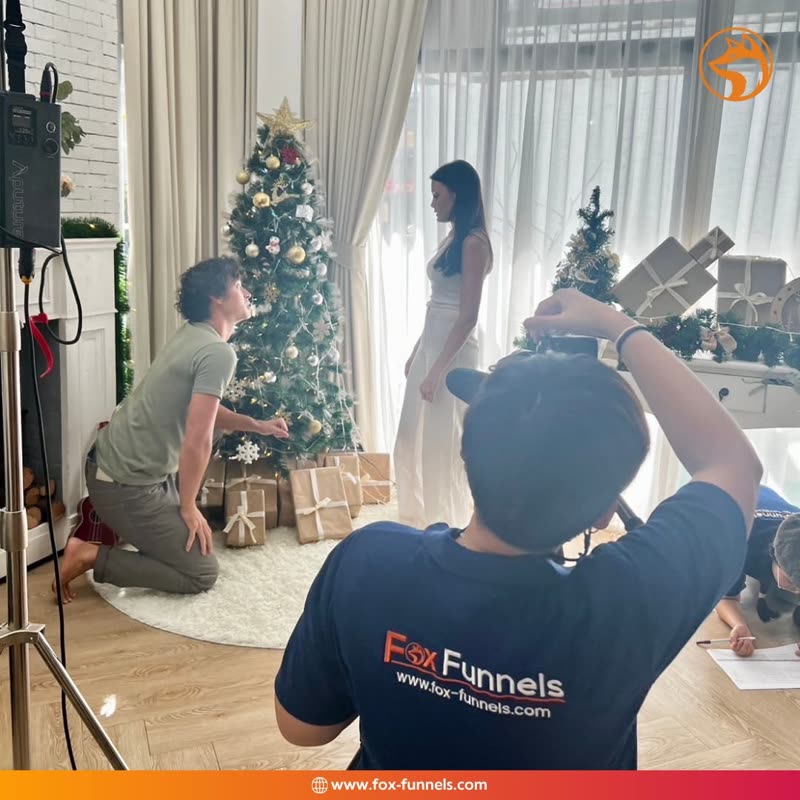 Fox Funnels team on a client shoot